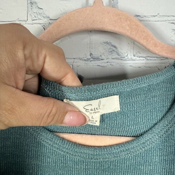 Easel Indiana Dunes Crochet Sweater Womens Large Knit Boho Chic Oversized Casual - Picture 3 of 10